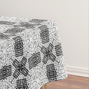 Geometrisches weißes und schwarzes Lochmuster Anna Tischdecke