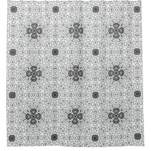 Geometrisches weißes und schwarzes Lochmuster Elsa Duschvorhang