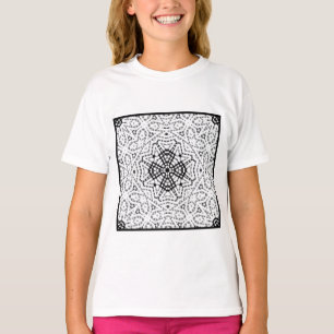 Geometrisches weißes und schwarzes Lochmuster Elsa T-Shirt
