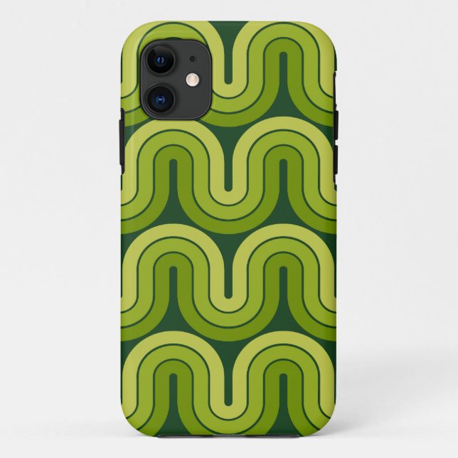 Geometrisches Wellendesign für Retro-Geometrien Case-Mate iPhone Hülle (Rückseite)