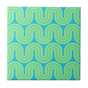 Geometrisches Wellendesign für Retro-Geometrien Fliese