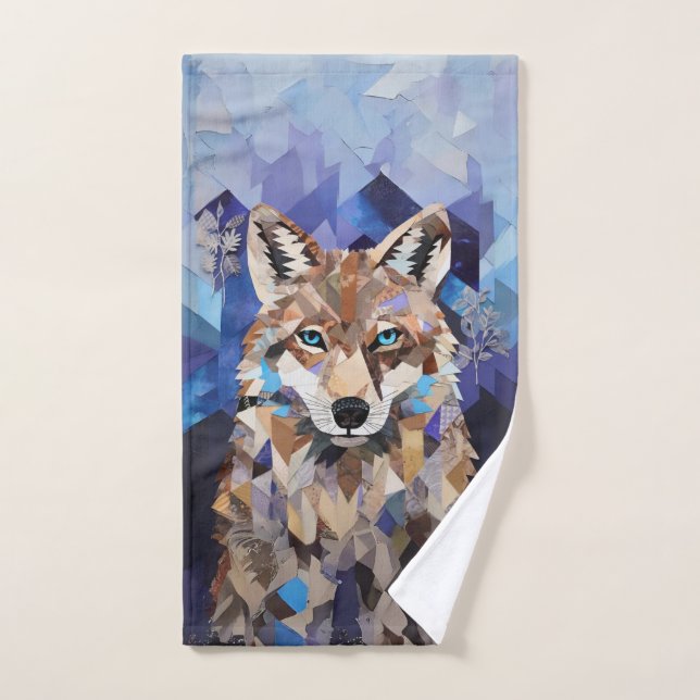 Geometrisches Wolfshändchen Badhandtuch Set (Handtuch)