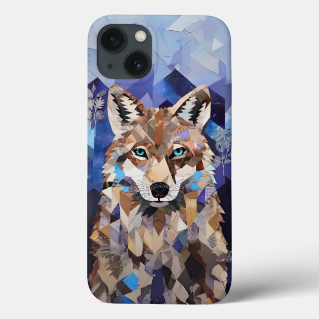 Geometrisches Wolfshändchen Case-Mate iPhone Hülle (Rückseite)