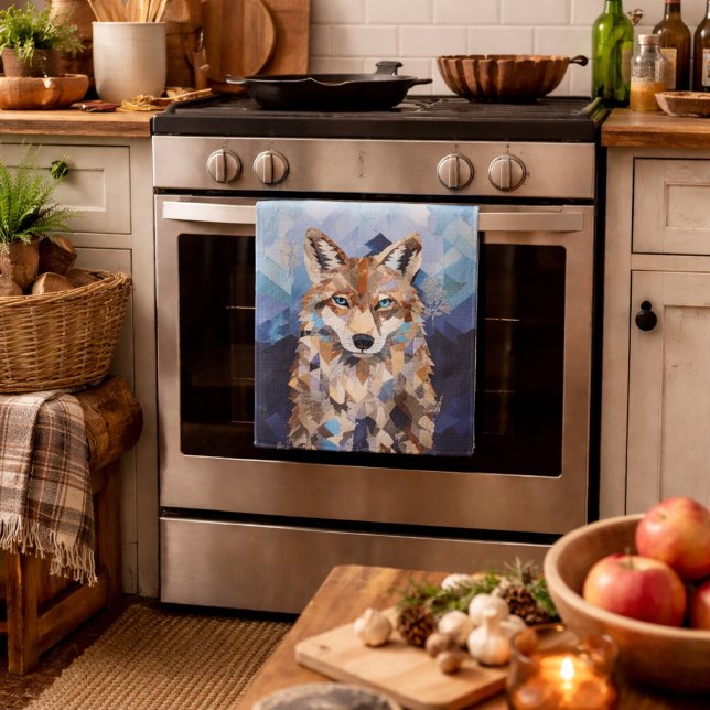 Geometrisches Wolfshändchen Geschirrtuch (Von Creator hochgeladen)