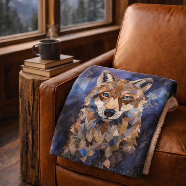 Geometrisches Wolfshändchen Sherpadecke (Von Creator hochgeladen)