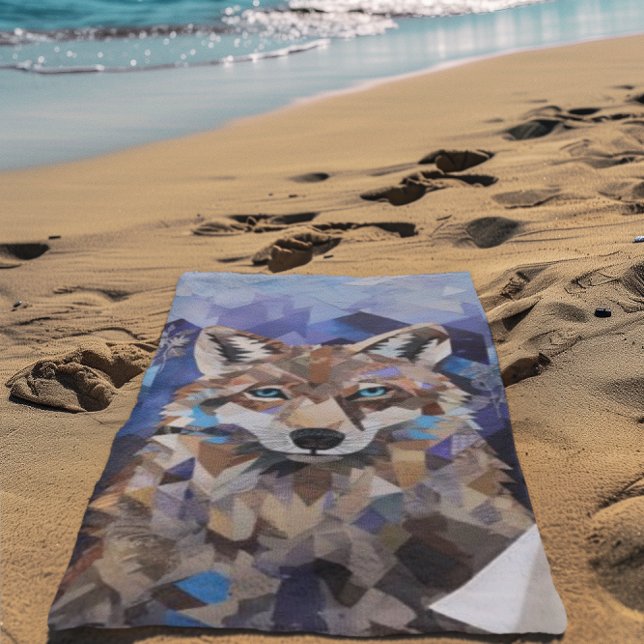 Geometrisches Wolfshändchen Strandtuch (Von Creator hochgeladen)