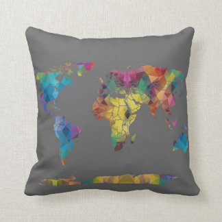 Geometrisches World Map Pillow Kissen