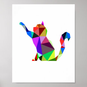 Geometrisches WPAP Cat Design 2   Gedruckt   Wall  Poster
