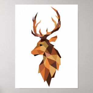 Geometrisches WPAP Deer Design   Gedruckt   Wall A Poster