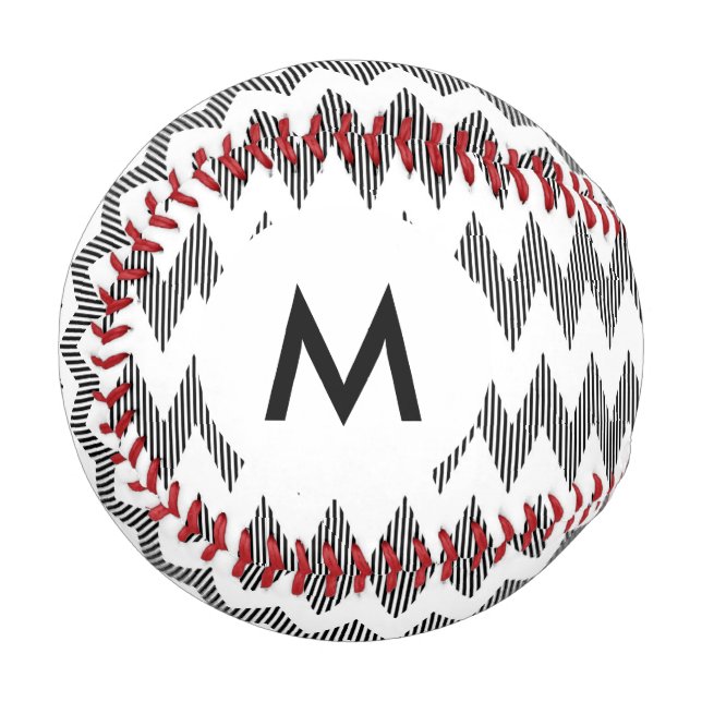 Geometrisches Zickzack-Muster 2 Baseball (Vorderseite Links)