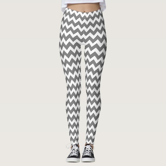 Geometrisches Zickzackmuster Leggings (Vorderseite)