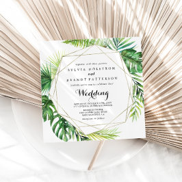 Geometrisches Ziel, Front- und Back-Hochzeit Einladung