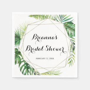 Geometrisches Ziel tropisches grünes Brautparty Serviette