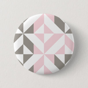 Geometrisches ZigZag für Rosa und Silber Button