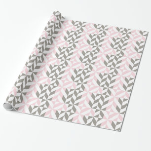Geometrisches ZigZag für Rosa und Silber Geschenkpapier