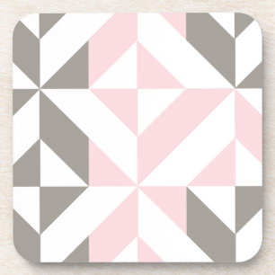 Geometrisches ZigZag für Rosa und Silber Getränkeuntersetzer