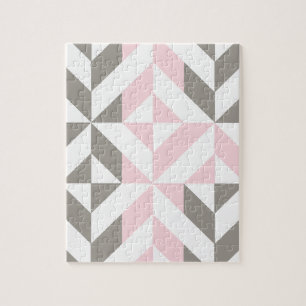Geometrisches ZigZag für Rosa und Silber Puzzle