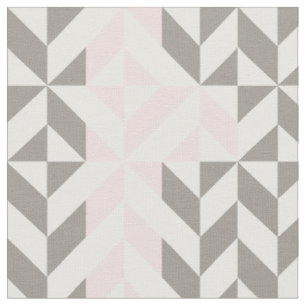 Geometrisches ZigZag für Rosa und Silber Stoff