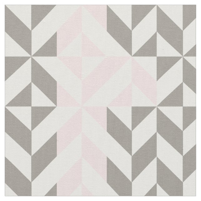 Geometrisches ZigZag für Rosa und Silber Stoff (Nahaufnahme)