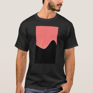 Geometrisches Zwei-Ton-Wellenmuster Korallenrosa u T-Shirt