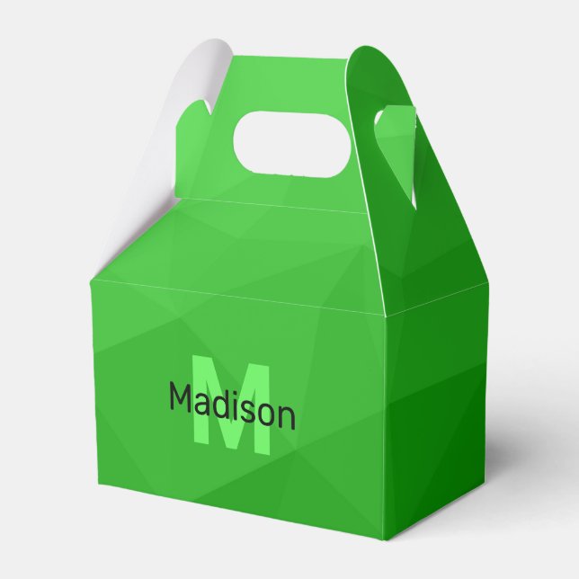 Geometrismuster für den grünen Farbverlauf Monogra Geschenkschachtel (Vorderseite)