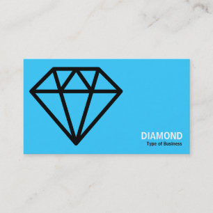Geometropolis - Diamond - Schwarz auf Sky Blue Visitenkarte