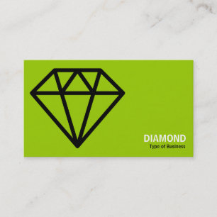 Geometropolis - Einfach Diamant - Schwarz auf Grün Visitenkarte