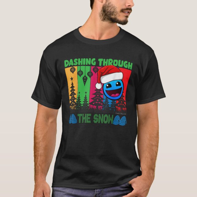 Geometry Dash Durch Den Schnee Schlaf-Dash-Spiel  T-Shirt (Vorderseite)