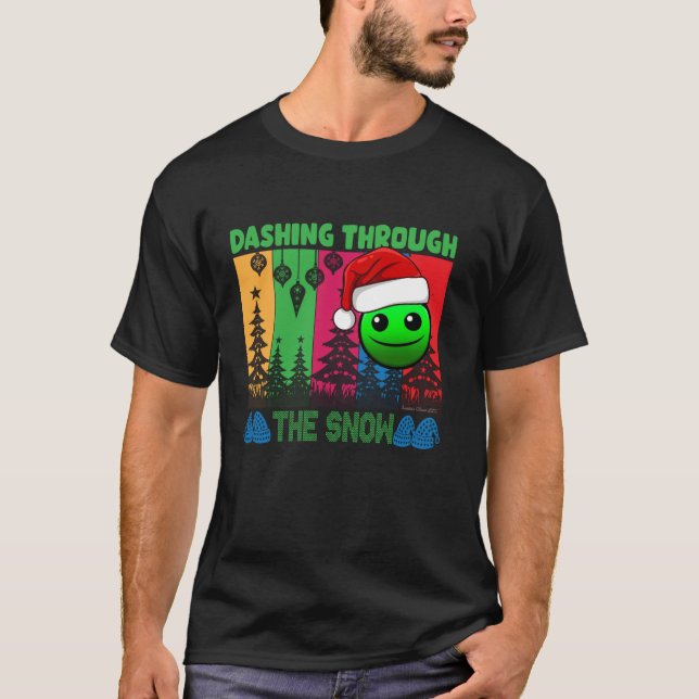 Geometry Dashing Through the Snow Sleep Dash Game T-Shirt (Vorderseite)