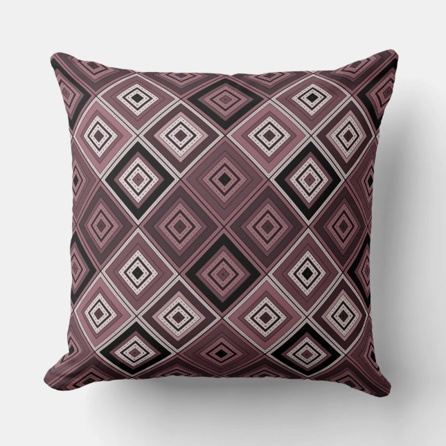 Geometry ethnic patchwork brown burgundy  kissen (Vorderseite)