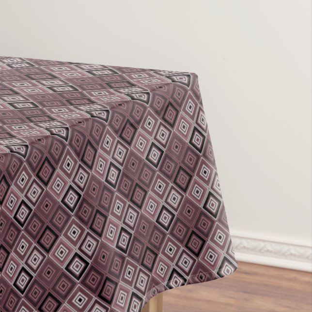 Geometry ethnic patchwork brown burgundy  tischdecke (Beispiel)