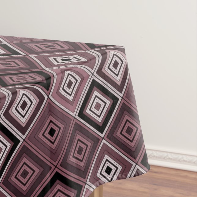 Geometry ethnic patchwork brown burgundy  tischdecke (Beispiel)