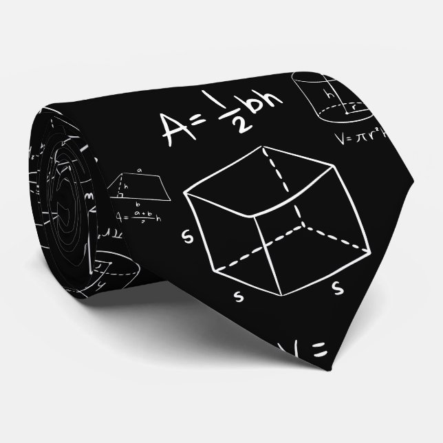 Geometry Geek & Schwarz/Weiß Neck Tie Krawatte (Gerollt)