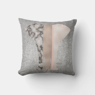 Geometry Gold Blush Pink Marble Gray VIP Elephant Kissen