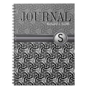 Geometry Hexagon Muster Schwarz-weiß Journal Notizblock
