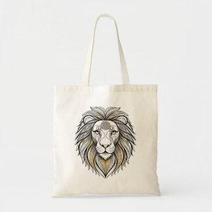 Geometry Lion T - Shirt Mandala Lion King Tote B Tragetasche