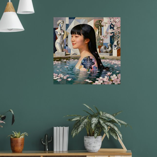 "Geometry of Serenity" - Ein digitales Portrait Poster (Wohnzimmer 1)