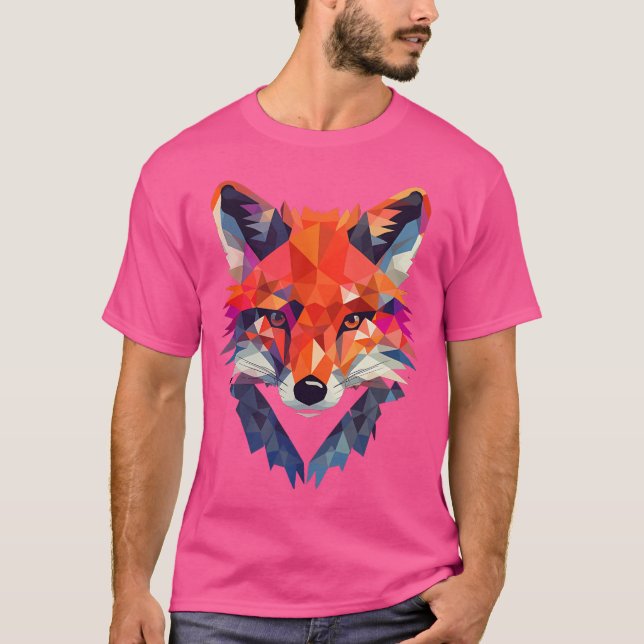 Geometry Origami Style Fox T-Shirt (Vorderseite)
