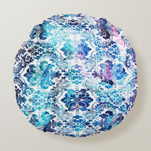 Geometry repeat pattern with texture backgroundabs rundes kissen (Vorderseite)