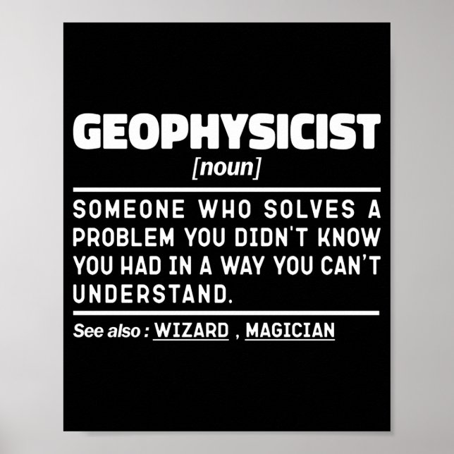 Geophysiker Substantiv Definition Geophysik Liebha Poster (Vorne)
