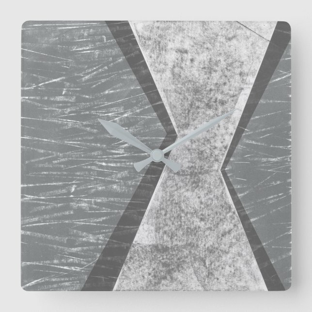 Georchestrierte Geometrie IV Quadratische Wanduhr (Vorderseite)