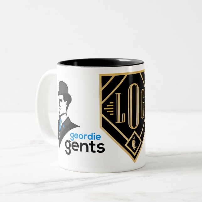 Geordie Gents - Gents FF Logo-Kaffee-Tasse Zweifarbige Tasse (Vorderseite Links)