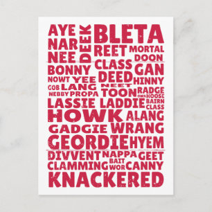 Geordie slang Northern English Postkarte