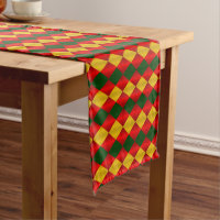 GEORDNETE HARLEQUIN, RED,GREEN,GOLD-TABLE RUNNER 1