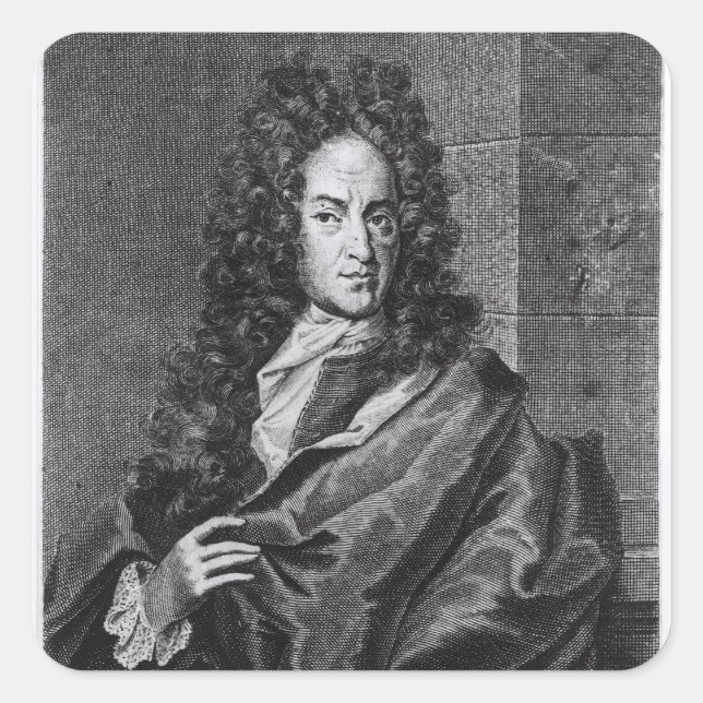 Georg Ernest Stahl Quadratischer Aufkleber (Vorderseite)