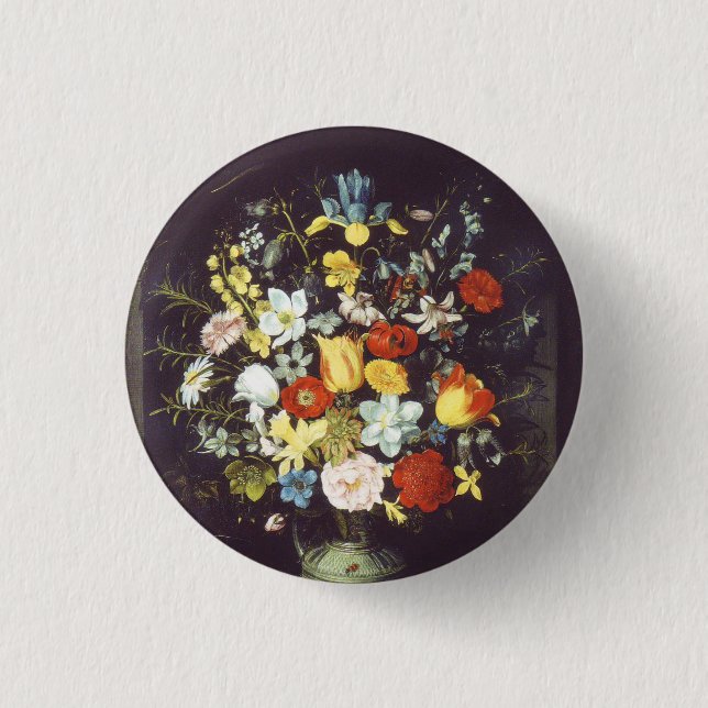 Georg Flegel Big Stück Blume (in Nische) Button (Vorderseite)