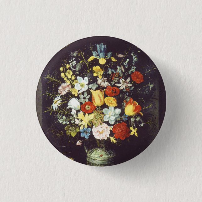 Georg Flegel Big Stück Blume (in Nische) Button (Vorderseite)
