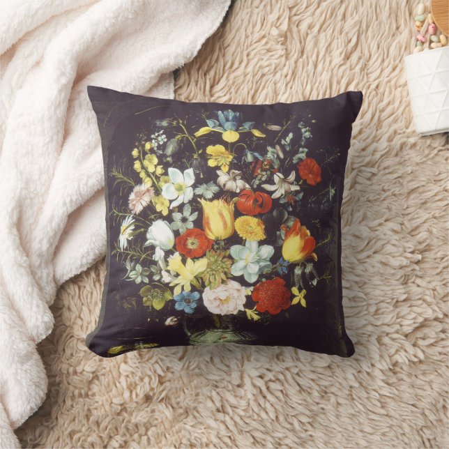 Georg Flegel Big Stück Blume (in Nische) Kissen (Decke)