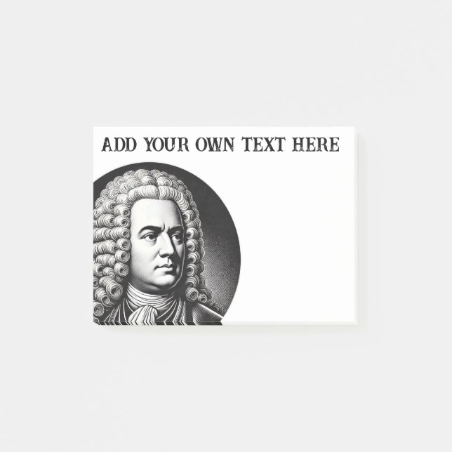 Georg Friedrich Händel Music Lover Custom Text Post-it Klebezettel (Vorderseite)