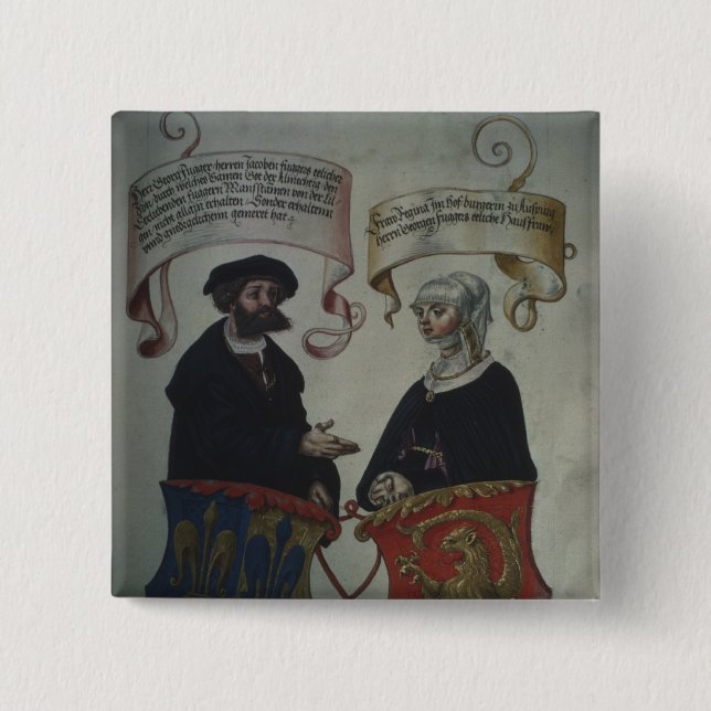 Georg Fugger seine Ehefrau Regina Imhoff, 'Geheim Button (Vorderseite)